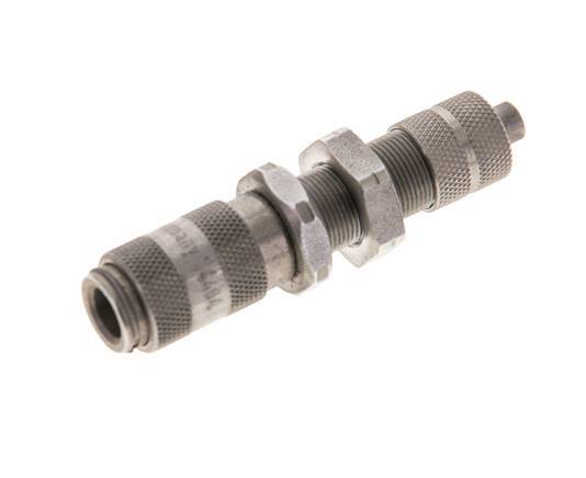 Stainless Steel 316L DN 2.7 (Micro) Air Coupling Socket 4x6 mm Union Nut Bulkhead