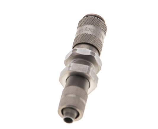 Stainless Steel 316L DN 2.7 (Micro) Air Coupling Socket 4x6 mm Union Nut Bulkhead