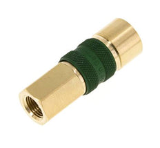 Acoplamiento de aire de latón DN 5 codificado en verde G 1/8 pulgadas hembra