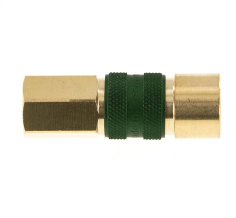 Acoplamiento de aire de latón DN 5 codificado en verde G 1/8 pulgadas hembra