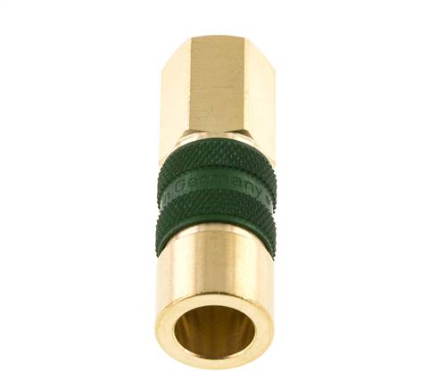 Acoplamiento de aire de latón DN 5 codificado en verde G 1/8 pulgadas hembra