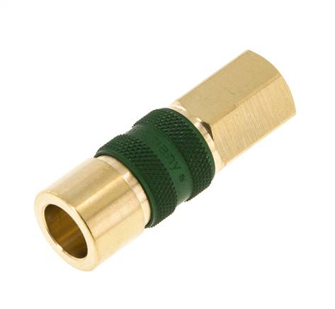Acoplamiento de aire de latón DN 5 codificado en verde G 1/8 pulgadas hembra