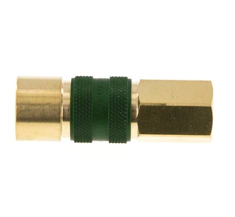 Acoplamiento de aire de latón DN 5 codificado en verde G 1/8 pulgadas hembra
