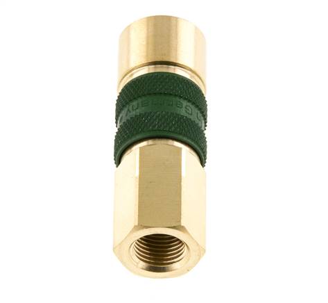 Acoplamiento de aire de latón DN 5 codificado en verde G 1/8 pulgadas hembra