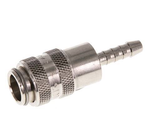 Latón niquelado DN 5 Enchufe de anclaje de aire Pilar de manguera de 4 mm