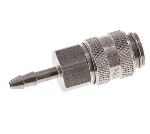 Acoplamiento de aire de acero inoxidable DN 5 Pilar de manguera de 4 mm Cierre doble