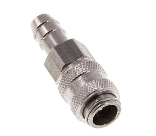 Acoplamiento de aire de acero inoxidable DN 5 Pilar de manguera de 9 mm Cierre doble