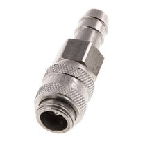 Acoplamiento de aire de acero inoxidable DN 5 Pilar de manguera de 9 mm Cierre doble