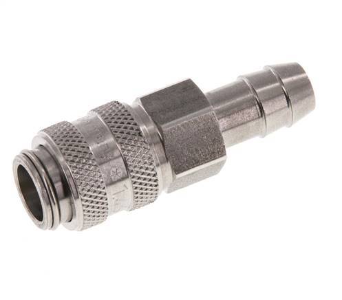 Acoplamiento de aire de acero inoxidable DN 5 Pilar de manguera de 9 mm Cierre doble