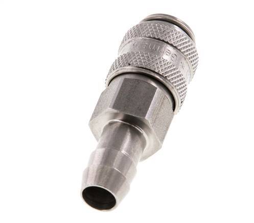 Acoplamiento de aire de acero inoxidable DN 5 Pilar de manguera de 9 mm Cierre doble