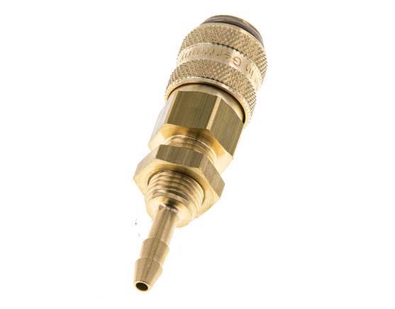 Acoplamiento de aire de latón DN 5 Pasamuros de 4 mm