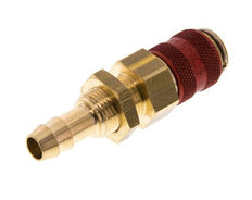 Acoplamiento de aire de latón DN 5 rojo Pasamuros de 8 mm para mangueras