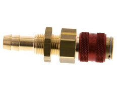 Acoplamiento de aire de latón DN 5 rojo Pasamuros de 8 mm para mangueras
