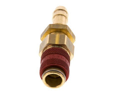 Acoplamiento de aire de latón DN 5 rojo Pasamuros de 8 mm para mangueras