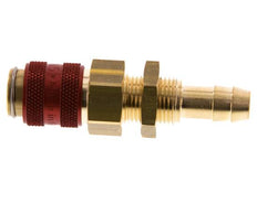 Acoplamiento de aire de latón DN 5 rojo Pasamuros de 8 mm para mangueras