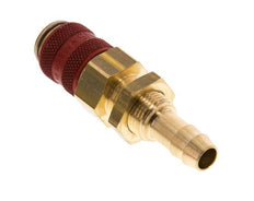 Acoplamiento de aire de latón DN 5 rojo Pasamuros de 8 mm para mangueras