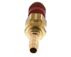 Acoplamiento de aire de latón DN 5 rojo Pasamuros de 8 mm para mangueras