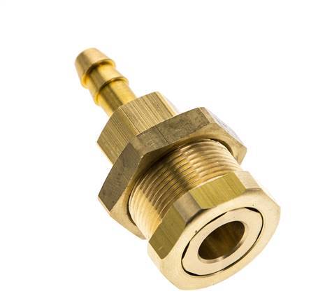 Latón DN 5 Enchufe de acoplamiento de aire 6 mm Manguera Pilar Mampara Pull-Off Cierre doble