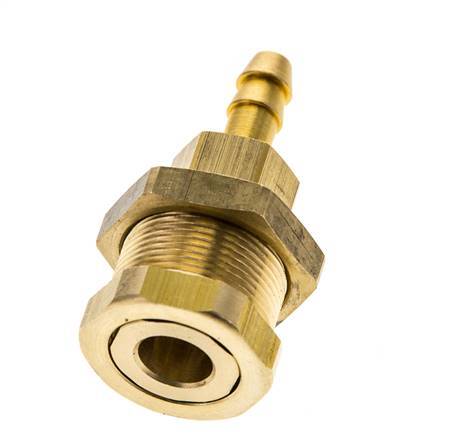 Latón DN 5 Enchufe de acoplamiento de aire 6 mm Manguera Pilar Mampara Pull-Off Cierre doble