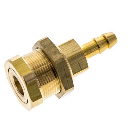 Latón DN 5 Enchufe de acoplamiento de aire 6 mm Manguera Pilar Mampara Pull-Off Cierre doble