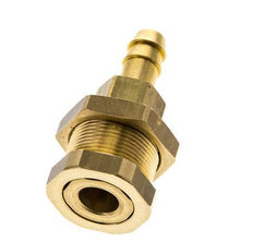 Acoplamiento de aire de latón DN 5 Enchufe de manguera de 8 mm Mampara de pilar Pull-Off Cierre doble