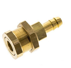 Acoplamiento de aire de latón DN 5 Enchufe de manguera de 8 mm Mampara de pilar Pull-Off Cierre doble