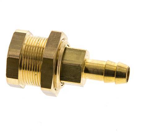 Acoplamiento de aire de latón DN 5 Enchufe de manguera de 8 mm Mampara de pilar Pull-Off Cierre doble