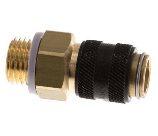 Latón DN 5 Negro Acoplamiento de aire Enchufe G 1/4 pulgada Macho