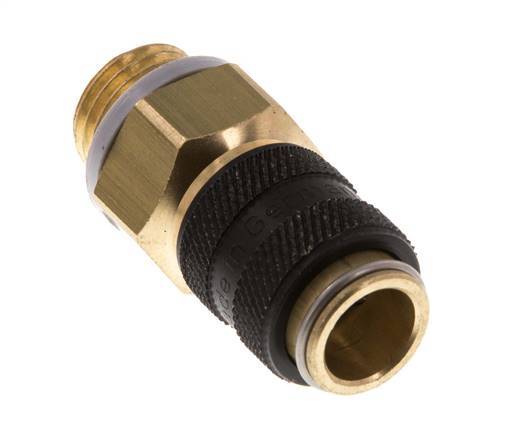 Latón DN 5 Negro Acoplamiento de aire Enchufe G 1/4 pulgada Macho