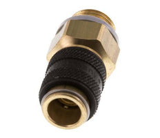 Latón DN 5 Negro Acoplamiento de aire Enchufe G 1/4 pulgada Macho