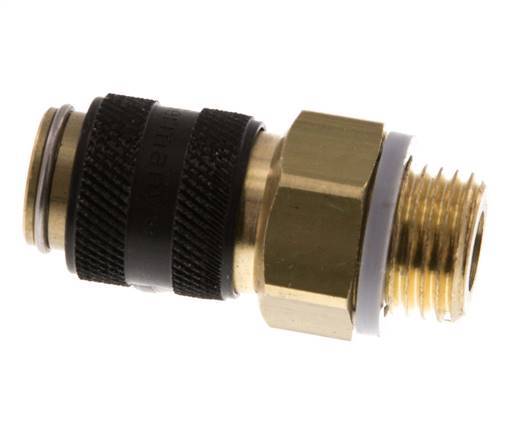 Latón DN 5 Negro Acoplamiento de aire Enchufe G 1/4 pulgada Macho