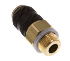 Latón DN 5 Negro Acoplamiento de aire Enchufe G 1/4 pulgada Macho