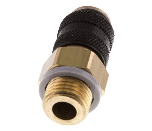 Latón DN 5 Negro Acoplamiento de aire Enchufe G 1/4 pulgada Macho