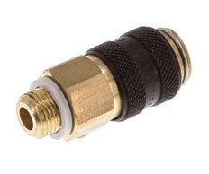 Latón DN 5 Negro Acoplamiento de aire Enchufe G 1/8 pulgadas Macho