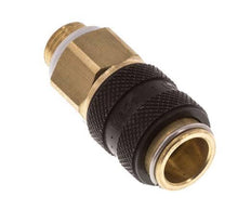 Latón DN 5 Negro Acoplamiento de aire Enchufe G 1/8 pulgadas Macho