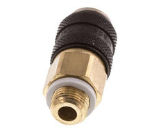 Latón DN 5 Negro Acoplamiento de aire Enchufe G 1/8 pulgadas Macho