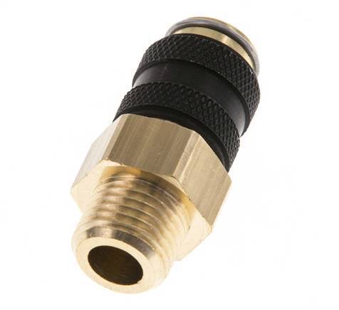 Acoplamiento de aire de latón DN 5 Negro Enchufe G 1/4 pulgada Macho Doble Cierre