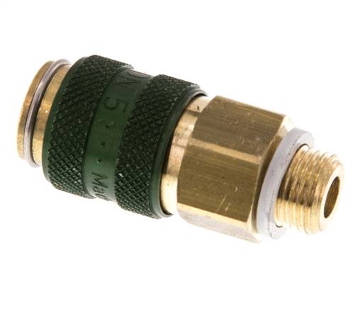 Latón DN 5 Verde Acoplamiento de aire Toma G 1/8 pulgada Macho