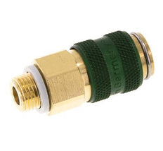 Latón DN 5 Verde Acoplamiento de Aire Enchufe G 1/8 pulgadas Macho Doble Cierre