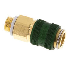 Latón DN 5 Verde Acoplamiento de Aire Enchufe G 1/8 pulgadas Macho Doble Cierre