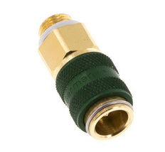 Latón DN 5 Verde Acoplamiento de Aire Enchufe G 1/8 pulgadas Macho Doble Cierre