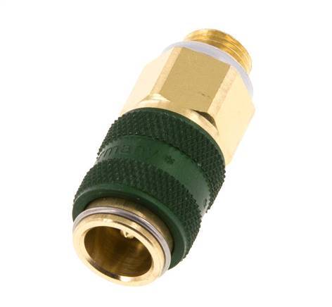 Latón DN 5 Verde Acoplamiento de Aire Enchufe G 1/8 pulgadas Macho Doble Cierre