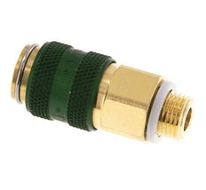 Latón DN 5 Verde Acoplamiento de Aire Enchufe G 1/8 pulgadas Macho Doble Cierre