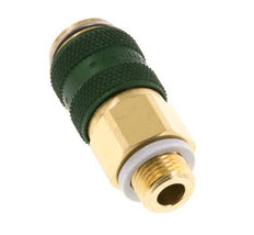 Latón DN 5 Verde Acoplamiento de Aire Enchufe G 1/8 pulgadas Macho Doble Cierre