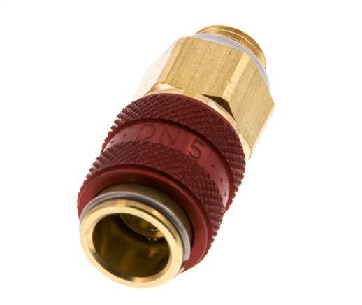 Latón DN 5 Rojo Acoplamiento de aire Enchufe G 1/8 pulgadas Macho