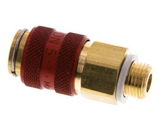 Latón DN 5 Rojo Acoplamiento de aire Enchufe G 1/8 pulgadas Macho