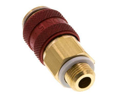 Latón DN 5 Rojo Acoplamiento de aire Enchufe G 1/8 pulgadas Macho