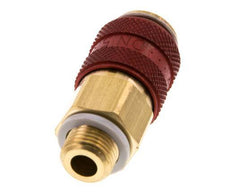 Latón DN 5 Rojo Acoplamiento de aire Enchufe G 1/8 pulgadas Macho