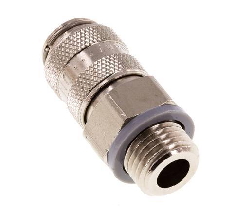 Latón niquelado DN 5 Enchufe de acoplamiento de aire G 1/4 pulg Macho