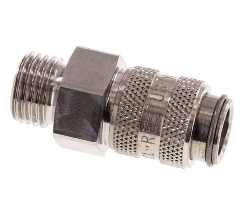 Acero inoxidable 316L DN 5 Acoplamiento de aire Enchufe G 1/4 pulgada Macho Doble cierre